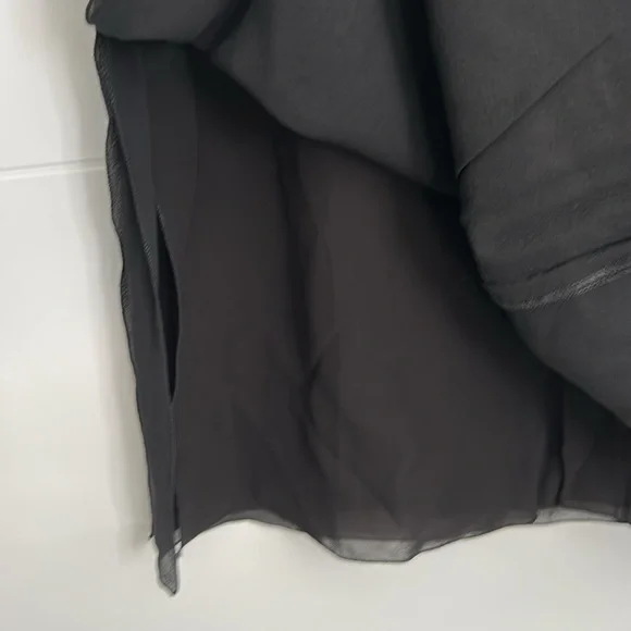 AKRIS 100% Silk Black Off-Shoulder MIDI Dress - Picture 10 of 11